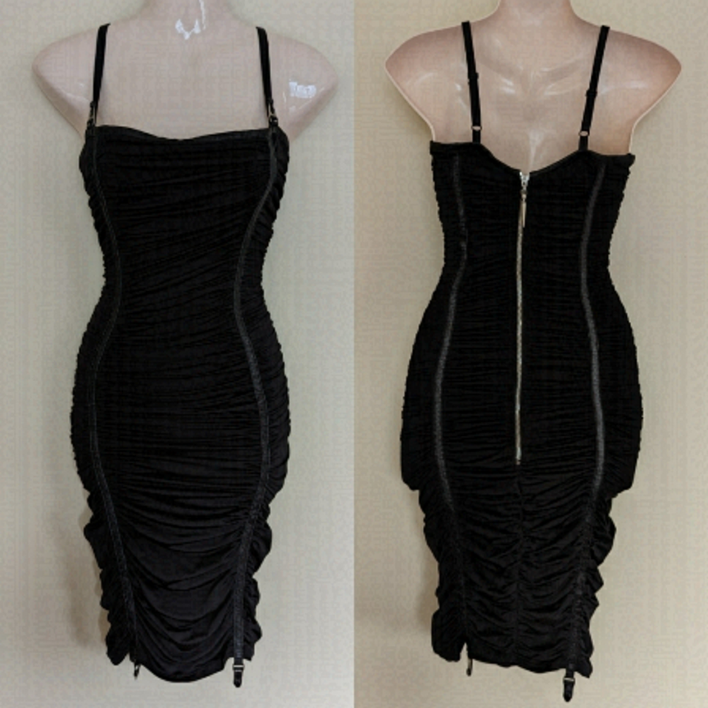 Rock & REPUBLIC black ruched bodycon mini dress 6 xs small